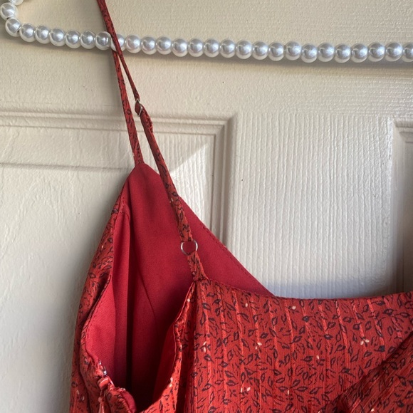 Lush orange Red High-Low Wrap Gown for Weddings - Picture 8 of 8